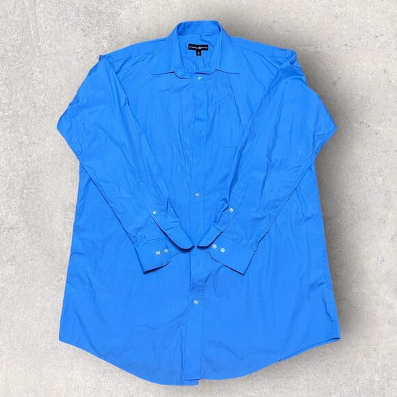 Polo Club Shirt Mens Size XL 17 1/2  Beverly Hills Blue Button Down Shirt Long - Picture 1 of 4
